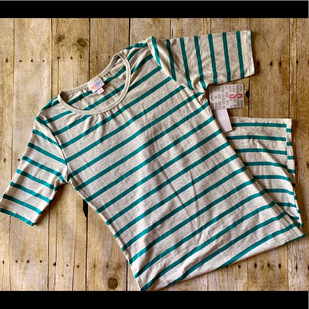 LulaRoe Striped Julia Bodycon Midi Dress